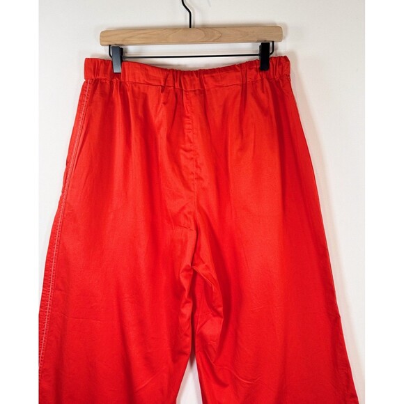 Max Mara Womens Red Leisure Cannone Trouser Cropped Hi Rise Wide Leg Medium - Picture 12 of 13
